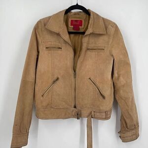 Vintage Paris Blues Tan suede full zip jacket